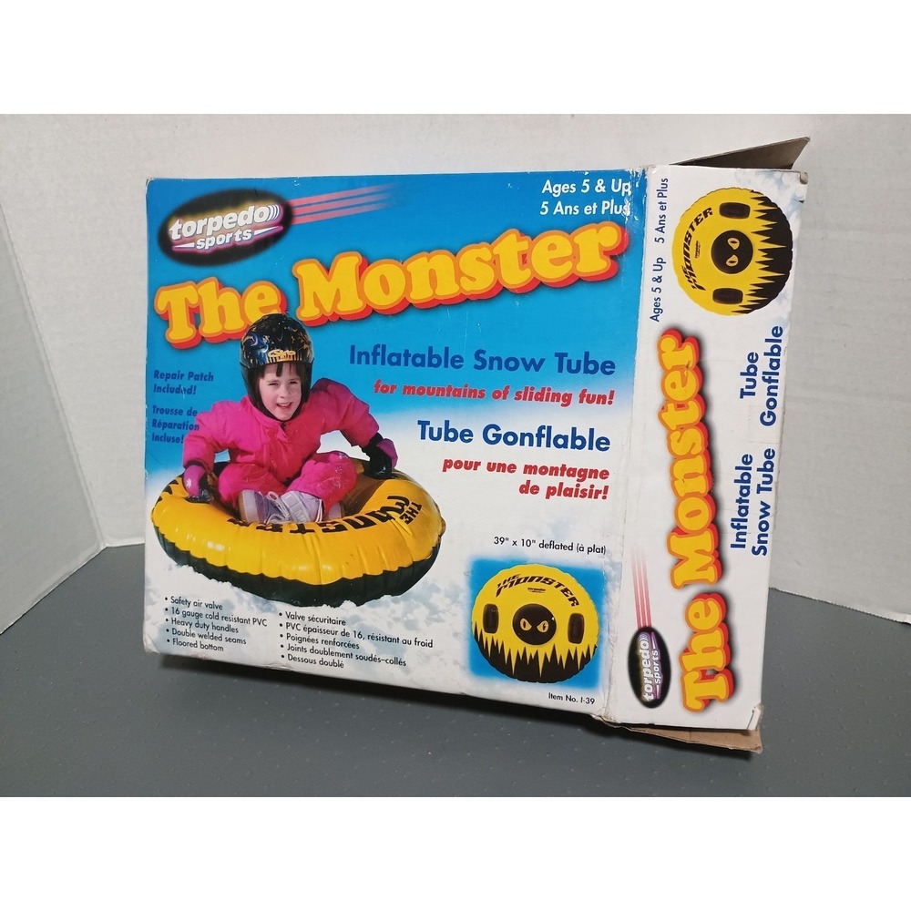NEW‼️ 39x10 INCH The MONSTER TORPEDO SPORTS SNOW Pool TUBE SLED Float w/Handles